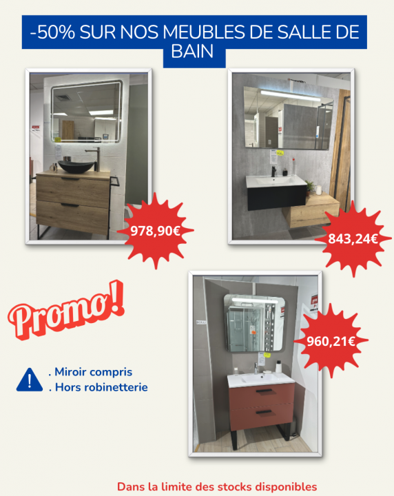 Profitez de -50% sur nos ensembles meubles !