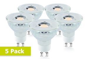 GU10 Glass PAR16 5.3W (50W) 2700K 380lm - Pack de 5 INTEGRAL LED - Yonnelec Sens 89